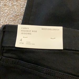 High waisted black skinny curvy jeans